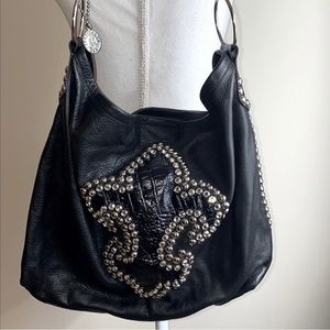 $400 LEATHEROCK Moto Soft Leather Motorcycle Rocker Shoulder Bag w/sleeper cover